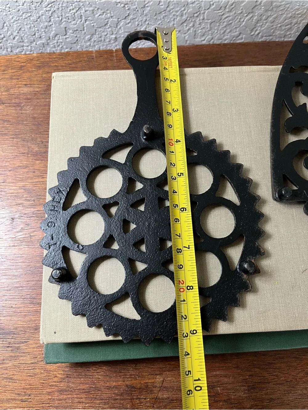 Set of 2 vintage cast iron trivets